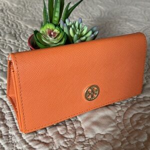 Tory Burch Logo Orange Triangle Sunglasses Case Magnetic Pouch